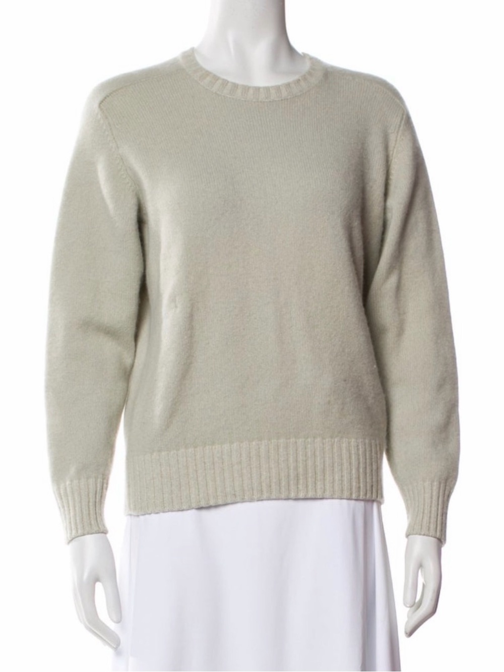 Loro Piana Light Sage Crewneck Cashmere Sweater